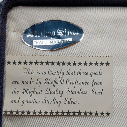 1973 年英國復古純銀手柄沙漠叉 x6 哈里森兄弟帶盒